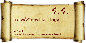 Istvánovits Inge névjegykártya